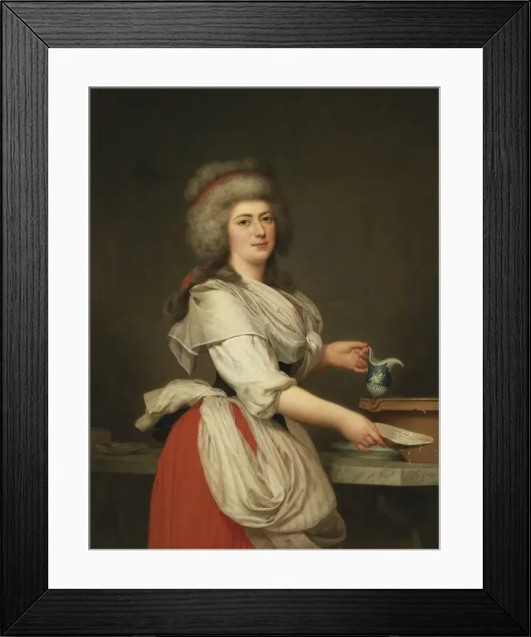 Framed Print : Madame Adelaide Aughie, friend of Queen Marie Antoinette, as a dairymaid at Trianon, 1787 Framed Print : Madame Adelaide Aughie, friend of Queen Marie Antoinette, as a dairymaid at Trianon, 1787