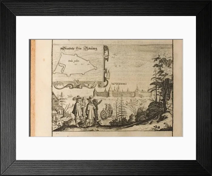 Framed Print : Noteborg (Illustration from Travels to the Great Duke of Muscovy and the King of Persia by Adam Ol Artist: Rothgiesser, Christian Lorenzen (?-1659) Framed Print : Noteborg (Illustration from Travels to the Great Duke of Muscovy and the King of Persia by Adam Ol Artist: Rothgiesser, Christian Lorenzen (?-1659)