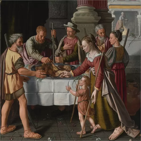The First Passover Feast. Artist: Beuckelaer, Huybrecht (active 1563-1584)
