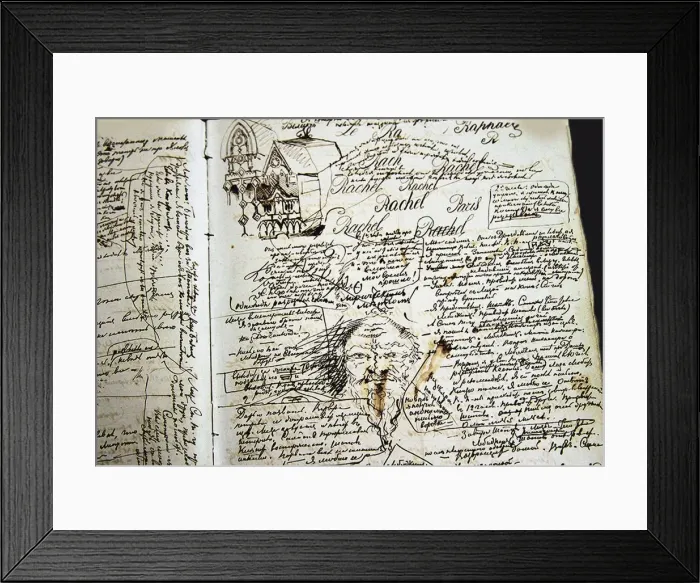 Framed Print : The autograph manuscript of a page of the roman The Demons by F. Dostoevsky, 1870-1871 Framed Print : The autograph manuscript of a page of the roman The Demons by F. Dostoevsky, 1870-1871