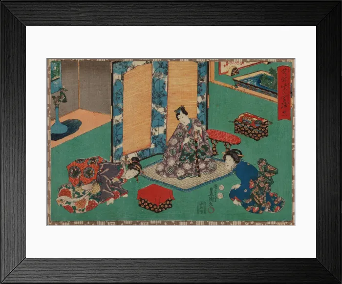 Framed Print : From the series Sono sugata yukari no utsushi-e (Magic Lantern Slides of That Romantic Purple Figure Framed Print : From the series Sono sugata yukari no utsushi-e (Magic Lantern Slides of That Romantic Purple Figure