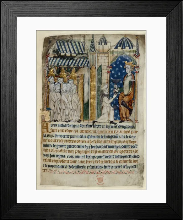Framed Print : The poisoning of King John, 13th century. Artist: Anonymous Framed Print : The poisoning of King John, 13th century. Artist: Anonymous