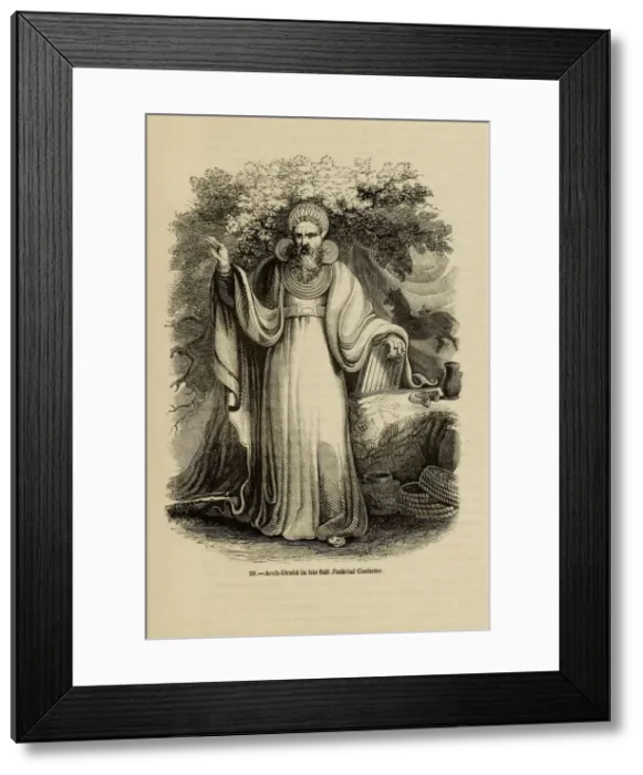 Framed Print : Arch-Druid in his full Judicial Costume (From the book Old England: A Pictorial Museum), 1845. Artist: Anonymous Framed Print : Arch-Druid in his full Judicial Costume (From the book Old England: A Pictorial Museum), 1845. Artist: Anonymous