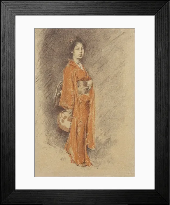 Framed Print : Japanese Woman in Kimono. Artist: Blum, Robert Frederick (1857-1903) Framed Print : Japanese Woman in Kimono. Artist: Blum, Robert Frederick (1857-1903)