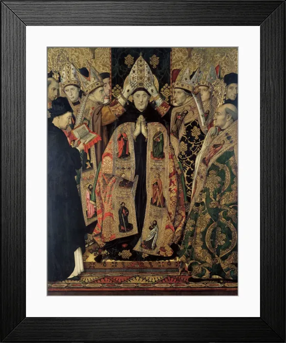 Framed Print : The Consecration of Saint Augustine. Artist: Huguet, Jaume (1412-1492) Framed Print : The Consecration of Saint Augustine. Artist: Huguet, Jaume (1412-1492)