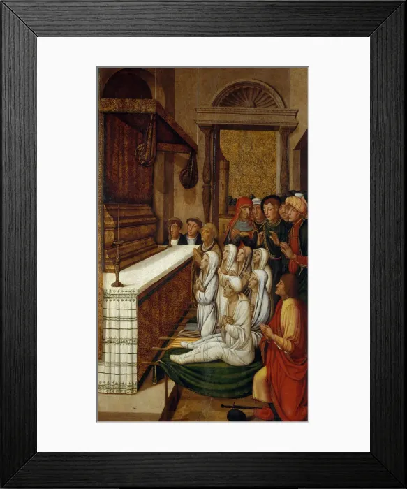Framed Print : Six Resurrections before the Relics of Saint Stephen. Artist: Gasco, Pere (1502 / 05-1546) Framed Print : Six Resurrections before the Relics of Saint Stephen. Artist: Gasco, Pere (1502 / 05-1546)