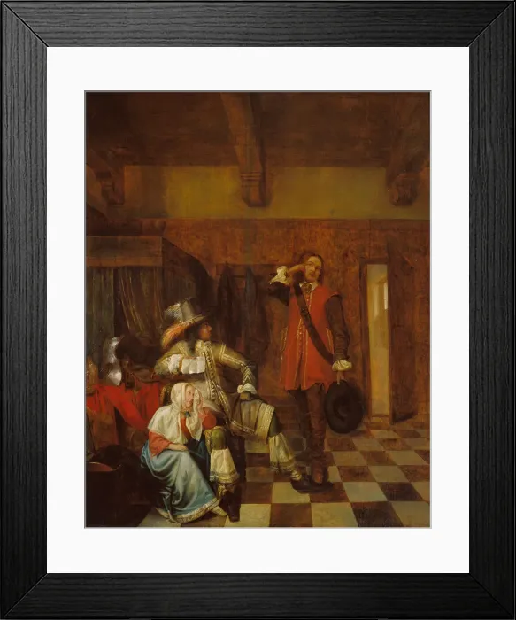 Framed Print : The bearer of bad news. Artist: Hooch, Pieter, de (1629-1684) Framed Print : The bearer of bad news. Artist: Hooch, Pieter, de (1629-1684)