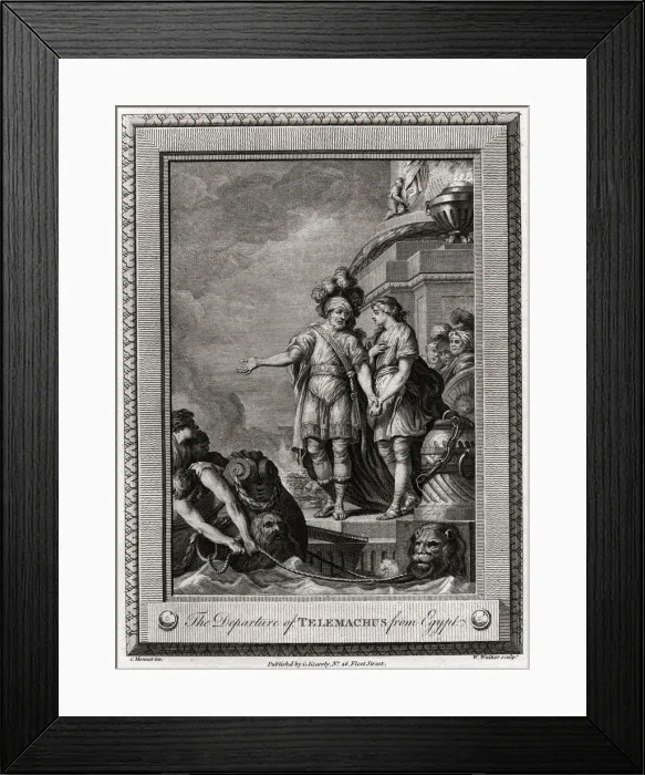 Framed Print : The Departure of Telemachus from Egypt, 1775. Artist: W Walker Framed Print : The Departure of Telemachus from Egypt, 1775. Artist: W Walker