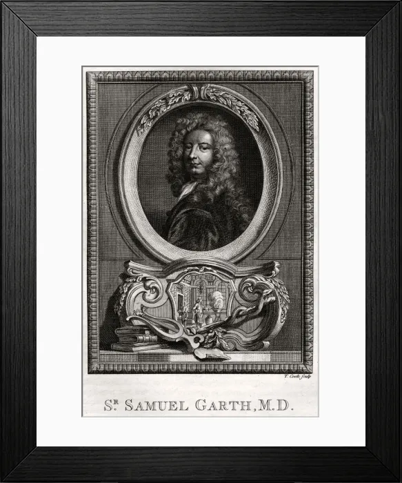 Framed Print : Sir Samuel Garth, 1775. Artist: T Cook Framed Print : Sir Samuel Garth, 1775. Artist: T Cook