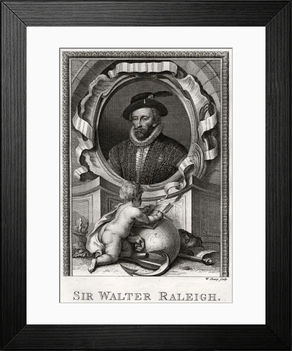 Framed Print : Sir Walter Raleigh, 1775. Artist: W Sharp Framed Print : Sir Walter Raleigh, 1775. Artist: W Sharp