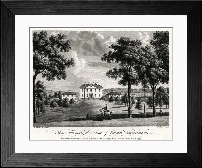 Framed Print : Montreal, the Seat of Lord Amherst, 1777. Artist: William Watts Framed Print : Montreal, the Seat of Lord Amherst, 1777. Artist: William Watts