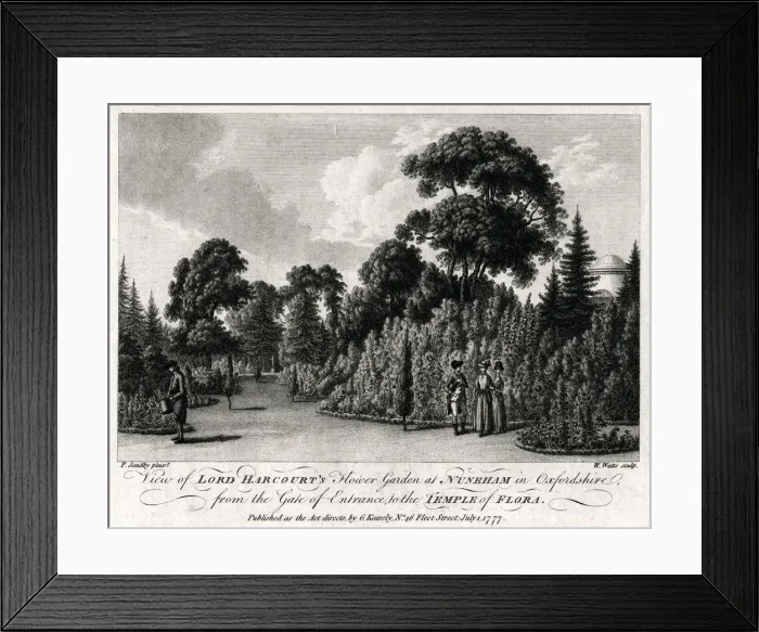 Framed Print : View of Lord Harcourts Flower Garden at Nuneham in Oxfordshire, 1777. Artist: William Watts Framed Print : View of Lord Harcourts Flower Garden at Nuneham in Oxfordshire, 1777. Artist: William Watts