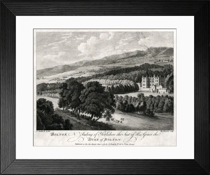 Framed Print : Bolton, North Riding of Yorkshire the Seat of His Grace the Duke of Bolton, 1775. Artist: Michael Angelo Rooker Framed Print : Bolton, North Riding of Yorkshire the Seat of His Grace the Duke of Bolton, 1775. Artist: Michael Angelo Rooker