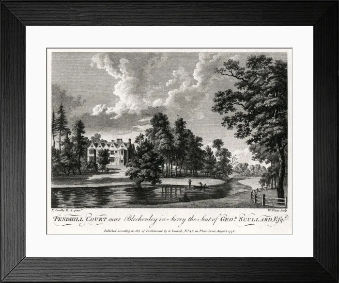 Framed Print : Pendhill Court near Bletchenley in Surry the Seat of George Scullard Esquire, 1776. Artist: William Watts Framed Print : Pendhill Court near Bletchenley in Surry the Seat of George Scullard Esquire, 1776. Artist: William Watts