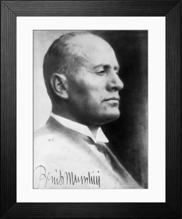 Framed Print : Benito Mussolini, Italian fascist dictator, c1930s Framed Print : Benito Mussolini, Italian fascist dictator, c1930s