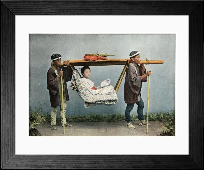 Framed Print : La Kago, Transport of Japan, c1890. Artist: Charles Gillot Framed Print : La Kago, Transport of Japan, c1890. Artist: Charles Gillot