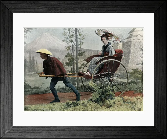 Framed Print : Rickshaw, Carriage of Japan, c1890. Artist: Charles Gillot Framed Print : Rickshaw, Carriage of Japan, c1890. Artist: Charles Gillot