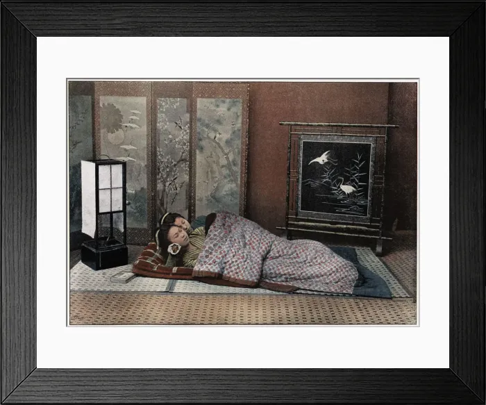 Framed Print : A Bedroom in Japan, c1890. Artist: Charles Gillot Framed Print : A Bedroom in Japan, c1890. Artist: Charles Gillot