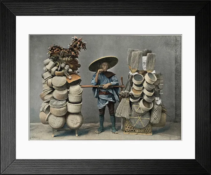Framed Print : A Basket Making Merchant, c1890 Framed Print : A Basket Making Merchant, c1890