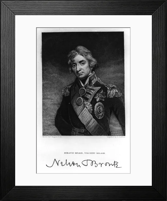 Framed Print : Horatio Nelson, 1st Viscount Nelson, English naval commander, 19th century. Artist: J Cochran