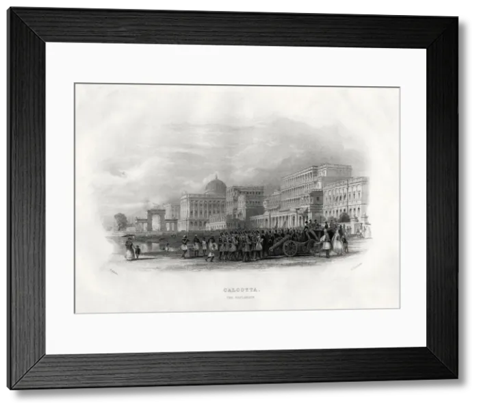 Framed Print : The Esplanade, Calcutta, India, 1860. Artist: E Radclyffe Framed Print : The Esplanade, Calcutta, India, 1860. Artist: E Radclyffe