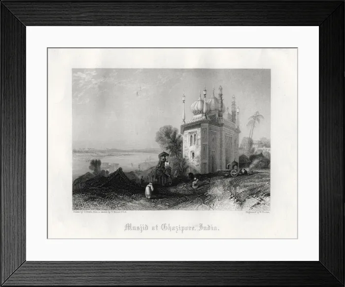 Framed Print : Musjid at Chazipore, India, 19th century. Artist: William Finden Framed Print : Musjid at Chazipore, India, 19th century. Artist: William Finden