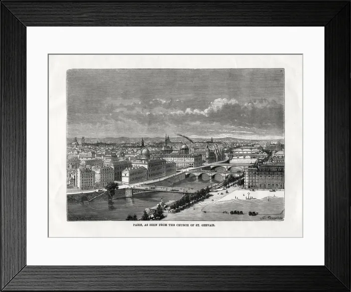 Framed Print : Paris, as seen from the church of St Gervais, France, 1879 Framed Print : Paris, as seen from the church of St Gervais, France, 1879