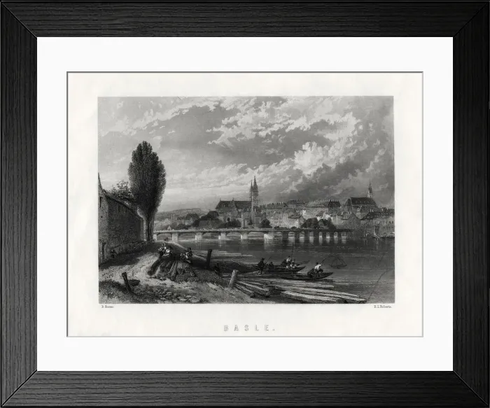 Framed Print : Basle, Switzerland, 1883. Artist: EL Roberts Framed Print : Basle, Switzerland, 1883. Artist: EL Roberts