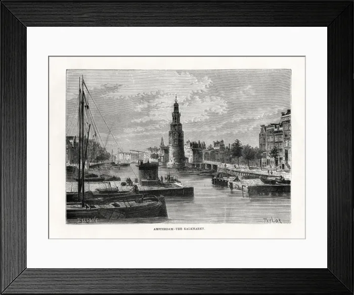 Framed Print : The Kalkmarkt, Amsterdam, Holland, 1879. Artist: Taylor Framed Print : The Kalkmarkt, Amsterdam, Holland, 1879. Artist: Taylor