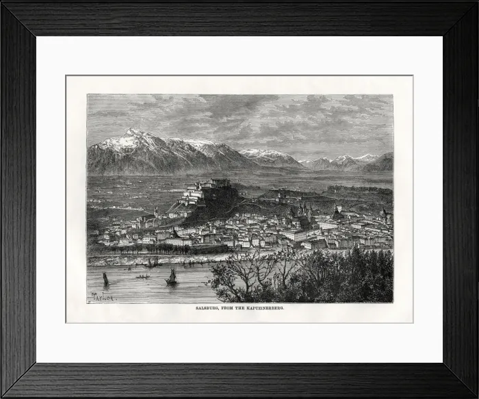 Framed Print : Salsburg, from the Kapuzinerberg, Austria, 19th century. Artist: Taylor Framed Print : Salsburg, from the Kapuzinerberg, Austria, 19th century. Artist: Taylor