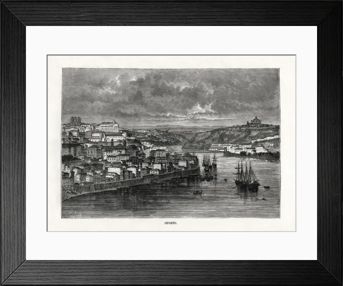 Framed Print : Oporto, Portugal, 19th century. Artist: Taylor Framed Print : Oporto, Portugal, 19th century. Artist: Taylor
