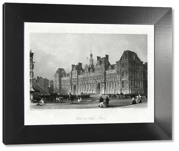 Hotel de Ville, Paris, France, 1875. Artist: J Saddler