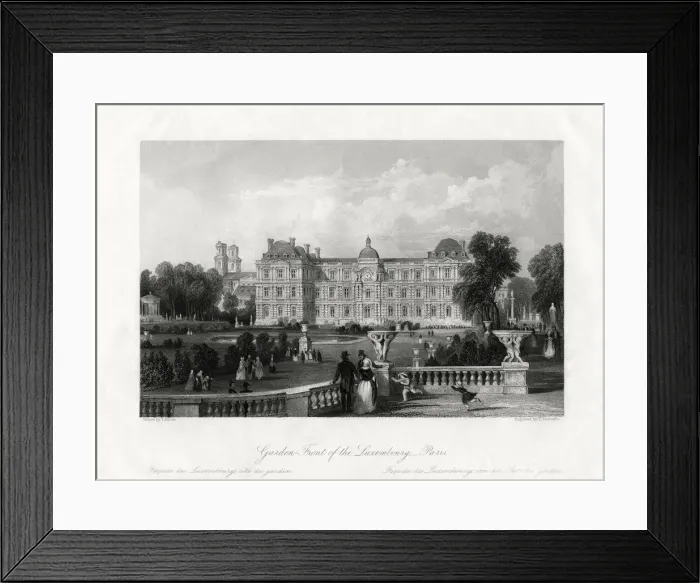 Framed Print : Garden-Front of the Luxembourg, Paris, France, 1875. Artist: E Radclyffe Framed Print : Garden-Front of the Luxembourg, Paris, France, 1875. Artist: E Radclyffe