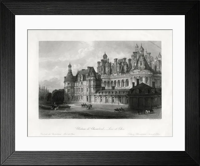 Framed Print : Chateau de Chambord, Loir-et-Cher, France, 1875. Artist: James Tingle Framed Print : Chateau de Chambord, Loir-et-Cher, France, 1875. Artist: James Tingle