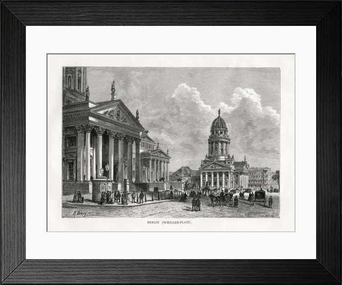 Framed Print : Schiller Platz, Berlin, Germany, 1879 Framed Print : Schiller Platz, Berlin, Germany, 1879