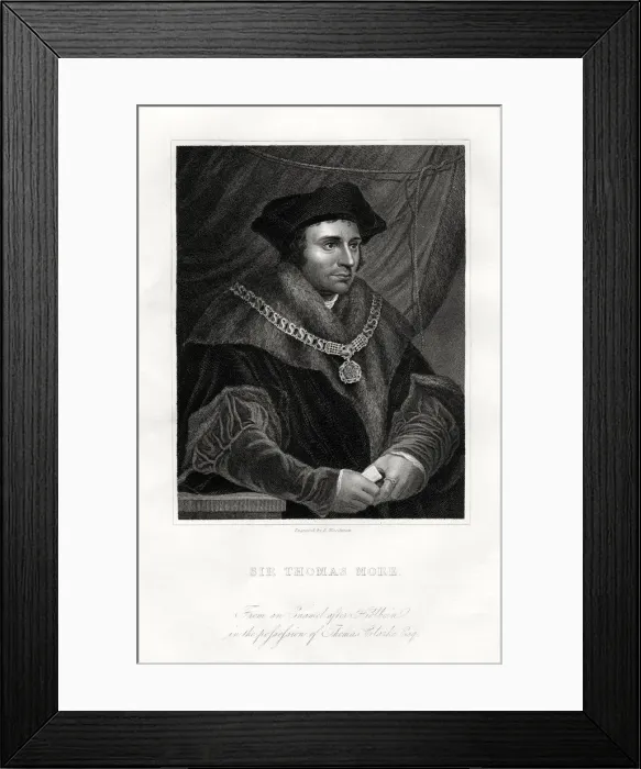 Framed Print : Thomas More, English statesman, scholar and saint, 19th century. Artist: Richard Woodman Framed Print : Thomas More, English statesman, scholar and saint, 19th century. Artist: Richard Woodman