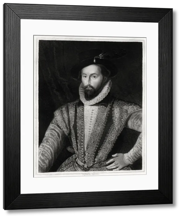 Framed Print : Sir Walter Raleigh, 1860. Artist: J Posselwhite Framed Print : Sir Walter Raleigh, 1860. Artist: J Posselwhite