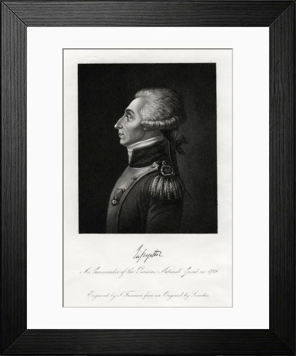 Framed Print : Marquis de Lafayette, French military leader and statesman, 1845. Artist:s Freeman Framed Print : Marquis de Lafayette, French military leader and statesman, 1845. Artist:s Freeman