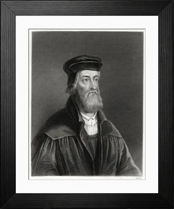 Framed Print : John Wycliffe, English theologian, 19th century. Artist: W Holl Framed Print : John Wycliffe, English theologian, 19th century. Artist: W Holl