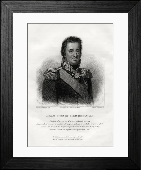 Framed Print : Jean Henri Dombrowski, Polish military commaner, 1845. Artist: James Hopwood Framed Print : Jean Henri Dombrowski, Polish military commaner, 1845. Artist: James Hopwood