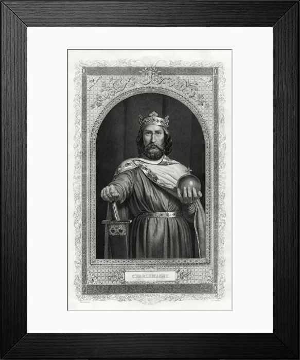 Framed Print : Charlemagne, king of the Franks, 1875. Artist: DJ Pound Framed Print : Charlemagne, king of the Franks, 1875. Artist: DJ Pound