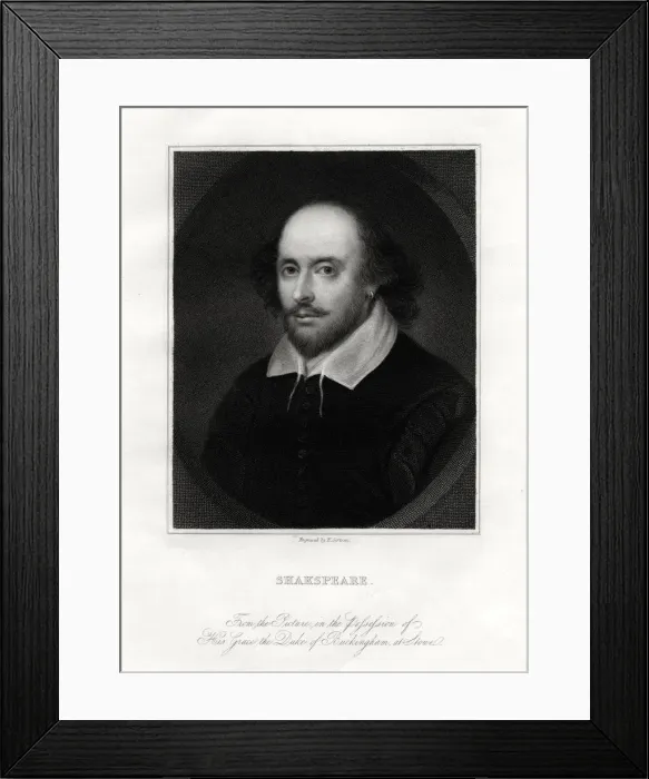 Framed Print : William Shakespeare, English playwright, 19th century. Artist: E Scriven Framed Print : William Shakespeare, English playwright, 19th century. Artist: E Scriven
