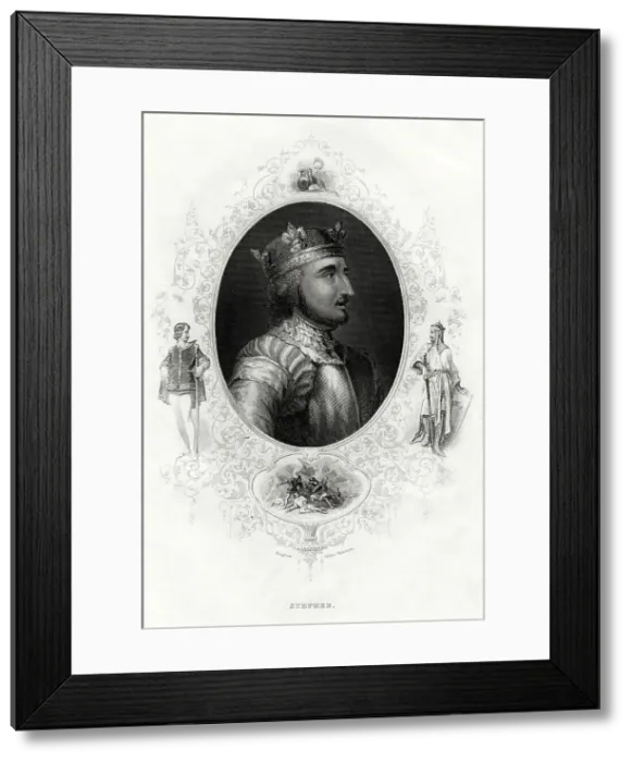 Framed Print : Stephen, the last Norman King of England, 1860 Framed Print : Stephen, the last Norman King of England, 1860
