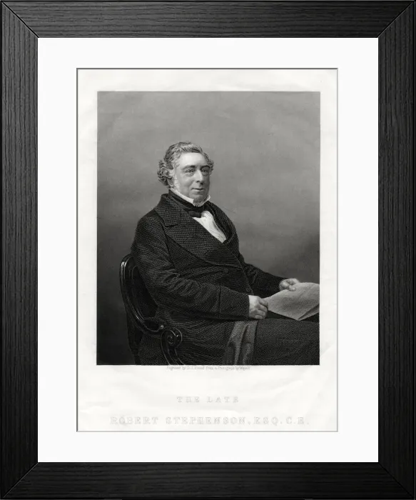 Framed Print : Robert Stephenson, English civil engineer, 1880. Artist: DJ Pound Framed Print : Robert Stephenson, English civil engineer, 1880. Artist: DJ Pound