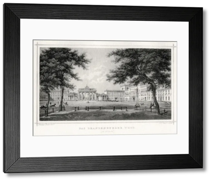 Framed Print : The Brandenburg Gate, Berlin, 19th century. Artist: Johann Poppei Framed Print : The Brandenburg Gate, Berlin, 19th century. Artist: Johann Poppei