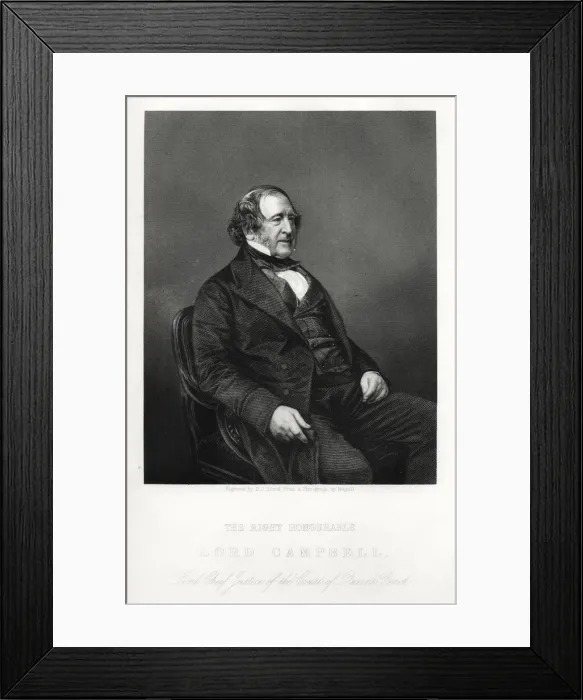 Framed Print : John Campbell, 1st Baron Campbell, British Liberal politician and lawyer, c1880. Artist: DJ Pound Framed Print : John Campbell, 1st Baron Campbell, British Liberal politician and lawyer, c1880. Artist: DJ Pound