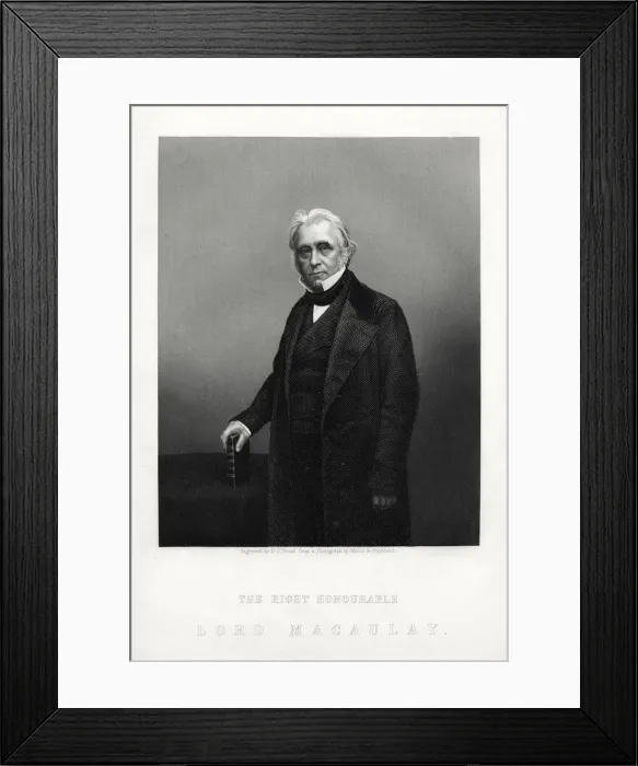 Framed Print : Thomas Babington Macaulay, British poet, historian and Whig politician, c1880. Artist: DJ Pound Framed Print : Thomas Babington Macaulay, British poet, historian and Whig politician, c1880. Artist: DJ Pound