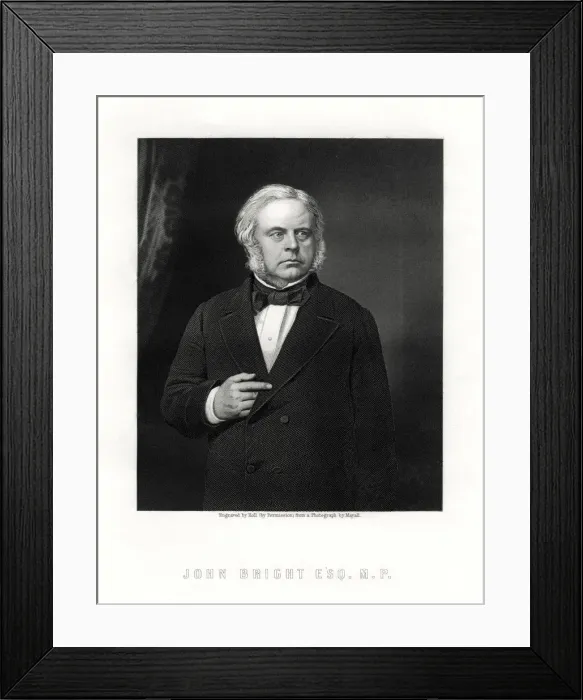 Framed Print : John Bright, British Radical and Liberal statesman, 19th century. Artist: W Holl Framed Print : John Bright, British Radical and Liberal statesman, 19th century. Artist: W Holl