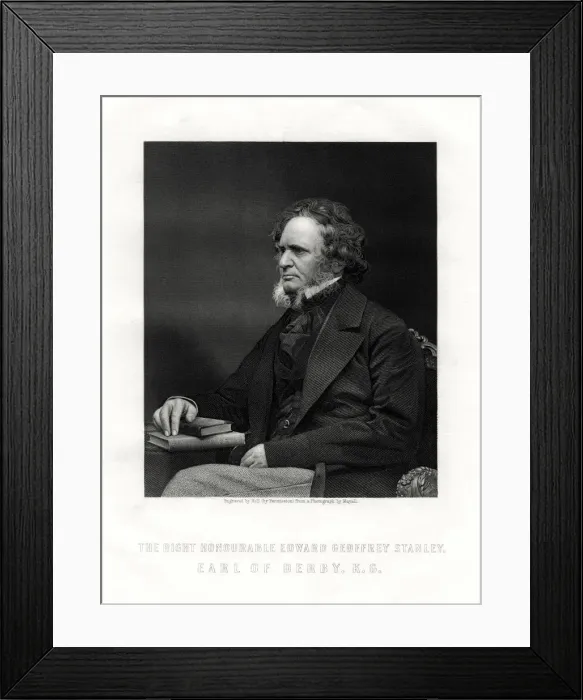 Framed Print : Edward Geoffrey Smith-Stanley, 14th Earl of Derby, British statesman, c1850-1899. Artist: W Holl Framed Print : Edward Geoffrey Smith-Stanley, 14th Earl of Derby, British statesman, c1850-1899. Artist: W Holl