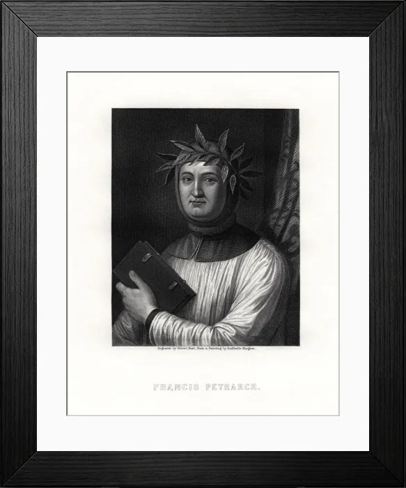 Framed Print : Petrarch, Italian scholar, poet, and early humanist, 19th century. Artist: Robert Hart Framed Print : Petrarch, Italian scholar, poet, and early humanist, 19th century. Artist: Robert Hart